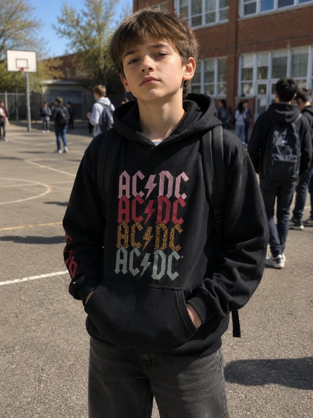 AC/DC    BAND YOUTH HOODIE (14-16) XL